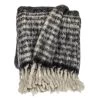 HomeRoots Super Soft Black And White Chevron And Striped Handloomed Mohair Throw Blanket -Bedding Store 078af1c9772f4a28bcb21fc8dbb562e5