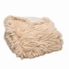 HomeRoots Beige Wool Solid Color Plush Throw