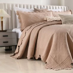 MarCielo 100% Cotton Oversized Bedspread Quilt Set Embroidery TK -Bedding Store 138439a582df431e9d141aa235bc54ca