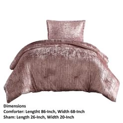 Jay 2 Piece Comforter Set, Polyester Velvet, Deluxe Texture -Benzara -Bedding Store 1b91bd5430204a1797e5154285c121a5