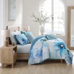 Bebejan Watercolor Blue 100% Cotton 5-Piece Reversible Comforter Set -Bedding Store 1b97a2fb8af84d5a803ca0d6bc07fef1