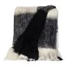 HomeRoots Charcoal And Ivory Super Soft Handloomed Throw Blanket -Bedding Store 1d4966574d474a2bb7e949e97895265f