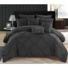 Chic Home 8 Piece Zita Pinch Pleated, Ruffled & Pleated Complete Twin BedBag Comforter Set With Sheets Set & Deocrative Pillows -Bedding Store 1efff0bd81b040239b2885003dbbc39e
