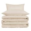 HomeRoots Ivory King Cotton Blend 1000 Thread Count Washable Duvet Cover Set