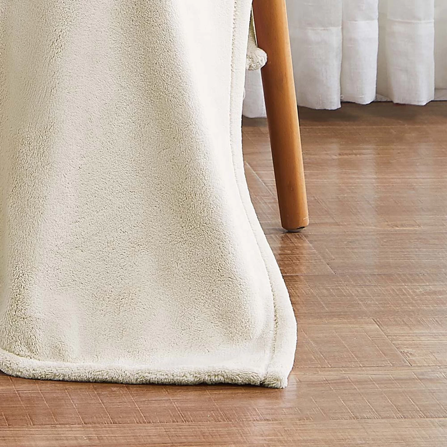 RT Designers Collection Morgan Perfect For Afternoon Naps Or Home Decor Solid Matte Fleece Throw 50"x70" Beige 4 RT Designers Collection Morgan Perfect For Afternoon Naps Or Home Decor Solid Matte Fleece Throw 50"x70" Beige - Image 2