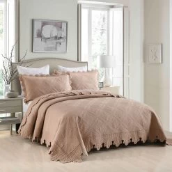 MarCielo 100% Cotton Oversized Bedspread Quilt Set Embroidery TK -Bedding Store 22758551ec64475cb4dfc2ad6eae9d2f