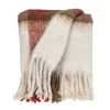 HomeRoots Warm Ivory Red And Brown Super Soft Handloomed Throw Blanket