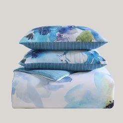 Bebejan Watercolor Blue 100% Cotton 5-Piece Reversible Comforter Set -Bedding Store 27f92fb3a9984fe3939c4517f377abd5