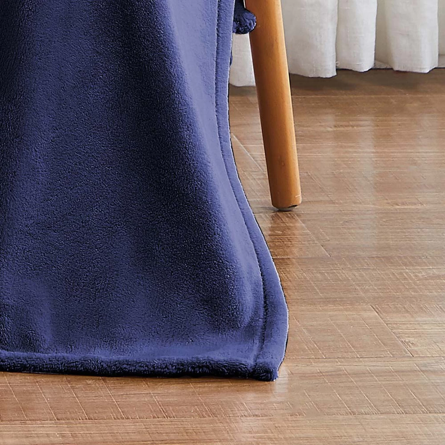 RT Designers Collection Morgan Perfect For Afternoon Naps Or Home Decor Solid Matte Fleece Throw 50"x70" Navy 4 RT Designers Collection Morgan Perfect For Afternoon Naps Or Home Decor Solid Matte Fleece Throw 50"x70" Navy - Image 2