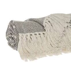 HomeRoots Parkland Collection Transitional Stripe Gray Rectangle 50" X 60" Throw