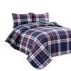 Grayson Farmhouse Plaid Reversible Quilt 3Pc Set -Bedding Store 2dc836e7d99b429f98da74b52d7aa754