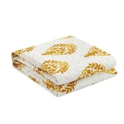 Chic Home Breana Quilt Set Floral Medallion Print Design Bedding Yellow