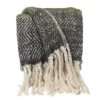 HomeRoots Boho Chic Green And Black Chevron Handloomed Throw Blanket -Bedding Store 328085c9fbb04db99a19b2cb19afbb79