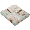 Greenland Home Antique Rose Floral And Pinstripe Print With Dainty Scrolling Floral Throw 50"x60" Blue -Bedding Store 39085d6f0f664bd38658cb43b1524e30