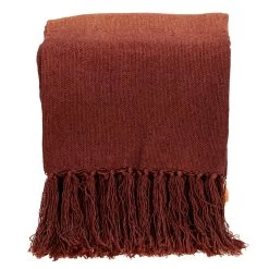 HomeRoots Orange Ombre Handloom Throw Blanket