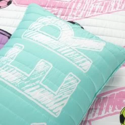Girls Soccer Kick Reversible Oversized Quilt 5Pc Set -Bedding Store 4891193b42734945a839385f047aac91