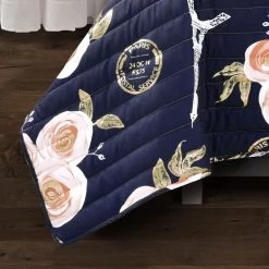 Vintage Paris Rose Butterfly Script Quilt 4Pc Set -Bedding Store 494ba3fb3c814e95b8303ba78ca8ecf7