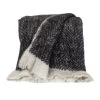 HomeRoots Supreme Soft Black And White Herringbone Handloomed Throw Blanket