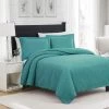RT Designers Collection Ruby 3pc Pinsonic High Quality All Season Quilt Set For Revitalize Bedroom Queen Turquoise -Bedding Store 64ec09ecaf5c4030858f6860f6b65c4c
