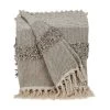 HomeRoots Beige Woven Wool Solid Color Reversable Throw