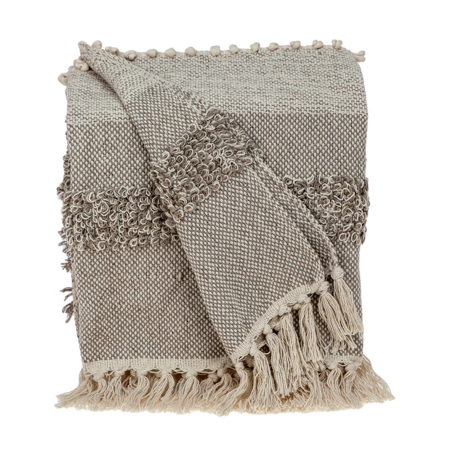 HomeRoots Beige Woven Wool Solid Color Reversable Throw 3 HomeRoots Beige Woven Wool Solid Color Reversable Throw