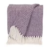 HomeRoots Parkland Collection Transitional Herringbone Purple Rectangle 50" X 60" Throw -Bedding Store 67d628c5f23448baab13bc4956794f99