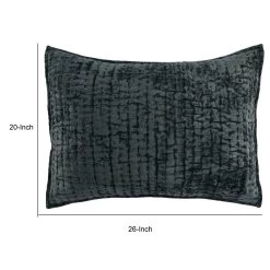 Lipa 20 X 26 Handmade Standard Pillow Sham, Rayon Velvet, Quilted -Benzara -Bedding Store 7032ff5c56d245f4b30cc69e73a9eceb