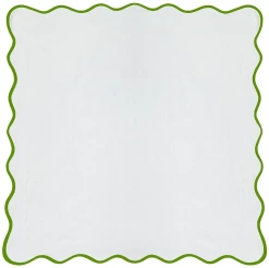 Laura Park Designs Green/White Scalloped Euro Sham