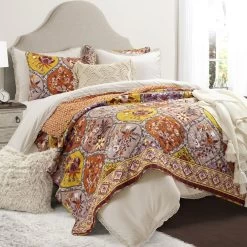 Bohemian Flower Reversible Oversized Cotton Quilt 3Pc Set -Bedding Store 75c835643a174591b234ef87921410d6