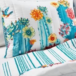 Southwest Vibrant Cactus Reversible Oversized Quilt 3Pc Set -Bedding Store 793366261ba64a6a9dbce76fcbb480b1