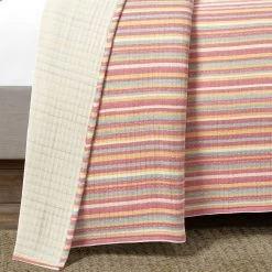 Tracy Stripe Pick Stitch Kantha Yarn Dyed Cotton Woven Quilt/Coverlet 3Pc Set -Bedding Store 80f15f56a2e244bca166892c6a01de7a