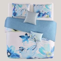 Bebejan Watercolor Blue 100% Cotton 5-Piece Reversible Comforter Set -Bedding Store 8b50b94ad535484ea9e6e9de1505a6c8