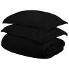 HomeRoots Black King Cotton Blend 300 Thread Count Washable Duvet Cover Set -Bedding Store 8e53167893544852b5c12a697f17b1c3