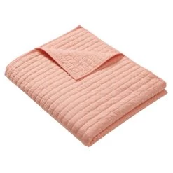 Greenland Home Fashions Monterrey Finely Stitched Throw Blanket Classic Solid Color Style 50" X 60" Coral -Bedding Store 918b3ef5468e4451824452087688423c