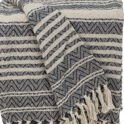 HomeRoots Parkland Collection Centra Transitional Beige 52" X 67" WOVEN HANDLOOM Throw