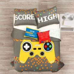 Video Games Reversible Oversized Quilt 5Pc Set -Bedding Store 9803a76e9d334f89925b2bd9bb3234f7