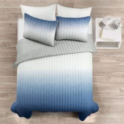 Crinkle Ombre Quilt 3Pc Set 12 Crinkle Ombre Quilt 3Pc Set -Bedding Store 9ecec6d924ed421aba2580ef4855dd09