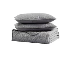 Ivy 3 Piece Bedspread Set Queen Gray -Bedding Store a25fb1c1aa7b45a68e4e4d2ed263d053