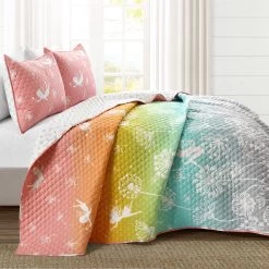 Make A Wish Dandelion Fairy Ombre Quilt 2Pc Set -Bedding Store a282dd6523c94e34a0751870caabb1d5