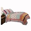 Geometric And Floral Print Full Size Quilt Set With 2 Shams, Multicolor-Benzara -Bedding Store aec2aff2d52d445f9502b9eba5763b4f