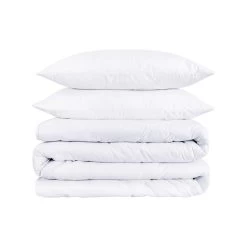 HomeRoots White King Cotton Blend 1500 Thread Count Washable Duvet Cover Set