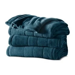 Sunbeam Queen Electric Heated MicroPlush Blanket In Lagoon With Dual Digital Display Controllers -Bedding Store b086be8b07fa428185be9dcae4680ba9
