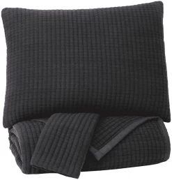 Signature Design By Ashley® Thornam Black King Coverlet Set