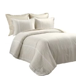 Farmhouse Drew Stripe Silver-Infused Antimicrobial Comforter 5-Pc Set