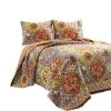 Bohemian Flower Reversible Oversized Cotton Quilt 3Pc Set -Bedding Store bc770cbb00724a5894bfcd24f5d35a98
