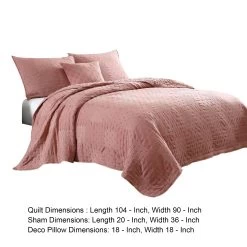 Veria 4 Piece Quilt Set With Polka Dots The Urban Port -Benzara -Bedding Store bea60810063e4ba4afdccdb4b58006ed