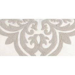 Lenz 20 X 36 Lumbar King Pillow Sham, Hand Stitched Ivory Damask Embroidery-Benzara -Bedding Store c02e94f5a659411d8219781d0616457e