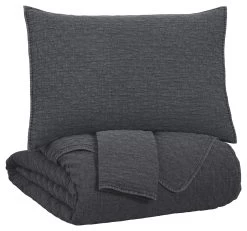Signature Design By Ashley® Ryter 3-Piece Charcoal Queen Coverlet Set