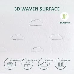 MarCielo 100% Bamboo Viscose Surface Waterproof Knit Mattress Protector Stretch Up To 21 -Bedding Store cdc9a5f27fa2487d895e517574a478b3