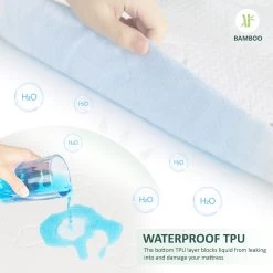 MarCielo 100% Bamboo Viscose Surface Waterproof Knit Mattress Protector Stretch Up To 21 -Bedding Store e3f2b93f2f97400f9ad633083d1651a0